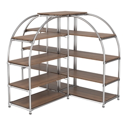 Комбинация стендов TD-06 №2-4 (с полками ДСП 16мм), Орех