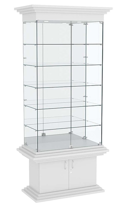 Витрина широкая с 5-ю полками и зеркалом КОЛОСС №503, Серый