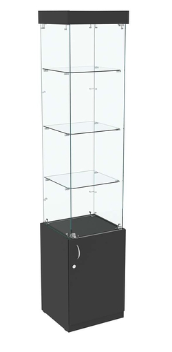 Высокая витрина ИСТРА №702 (задняя стенка - стекло), Черный