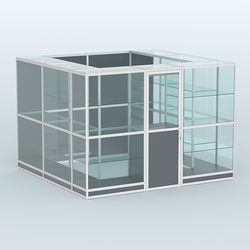 Павильон из профиля пристенный №9г (6,75 кв. м), Темно-Серый