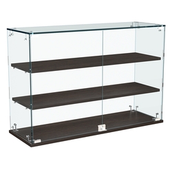 Витрина Истра настольная №29-ДП с прямыми полками из ДСП, Дуб Венге