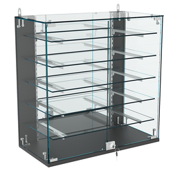 Витрина настенная НЕО №1-4 с зеркалом и пятью полками, Черный