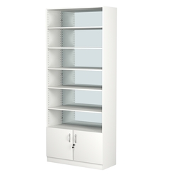 Стеллаж из ДСП с 5-ю полками 400x900 мм серии LEVEL-5 №14-2 (З/C - ЗЕРКАЛО), Белый