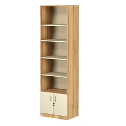 Стеллаж из ДСП с 4-мя полками 400x600 мм серии LEVEL-4 №7 (З/C - ДВП), Дуб Золотистый и Крем Вайс