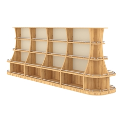 Островной низкий стеллаж ГАРАНТ №5-О с ограничителями, Дуб Золотистый и Крем Вайс