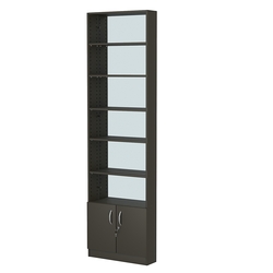 Стеллаж из ДСП с 5-ю полками 150x600 мм серии LEVEL-5 №2-2 (З/C - ЗЕРКАЛО), Черный