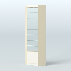 Высокая витрина серии Эконом №305А внутренний угол (без дверей), Крем Вайс + Белый