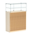 Торговый прилавок прямоугольный с планками и одной полкой ВЕРТИКАЛЬ №2 Крем Вайс и Дуб Золотистый