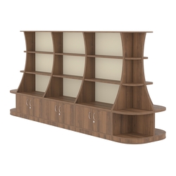 Островной низкий стеллаж ГАРАНТ №4, Орех + Крем Вайс