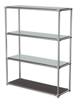 Торговый хромированный стеллаж с зеркальными полками №7, Грейвуд