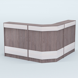 Ресепшен серии ПРАЙМ №5Б угловой, Ясень Анкор темный + Ясень Анкор светлый