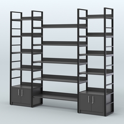Комбо стеллажей с полками STRONG - АЛЬФА №3 (2560 мм), Черный