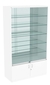 Витрина СЭСП-Z №1-1-500 (З/C - Зеркало) со стеклянными полками и шторками Белый