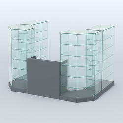 Торговый стеклянный павильон Абсолют №2а (закрытый) (4.13 кв.м), Темно-Серый