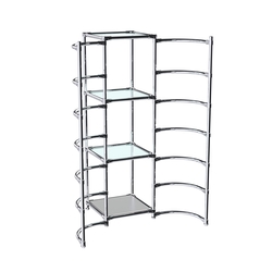 Хромированное вешало ДУГА №2-1 с полками стекло 6 мм, Серый