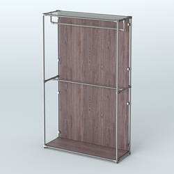 Торговая система ХРОМ (задняя стенка - ДСП) 1200 мм с поручнями №1, Ясень Анкор темный