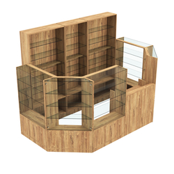 Торговый пристенный островок ГРАЦИЯ №4 (открытый) (4.68 кв.м), Дуб Канзас коричневый