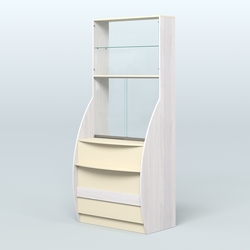 Витрина БРИЗ №5 с окном выдачи, Ясень Анкор светлый и Крем Вайс