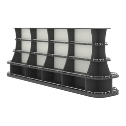 Островной низкий стеллаж ГАРАНТ №5-О с ограничителями, Черный и Белый