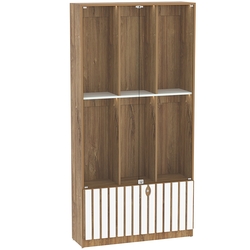 Витрина серии "Смок" №4-1000, Дуб Канзас коричневый + Белый