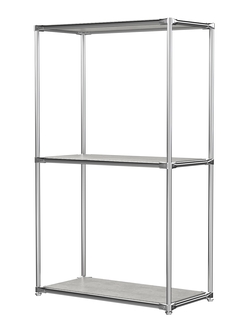 Хромированный стеллаж СТИЛЬ №2а-3 с глухими полками, Метрополитан Грей