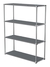 Торговый хромированный стеллаж с полками ДСП №7 Темно-Серый