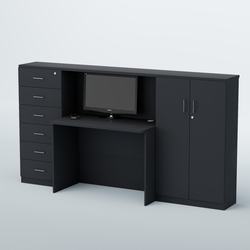 Ресепшен с тумбами и выдвижными ящиками ВЕГА №2, Антрацит