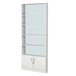 Стеллаж из ДСП с 4-мя полками 100x900 мм серии LEVEL-4 №8-2 (З/C - ЗЕРКАЛО), Белый