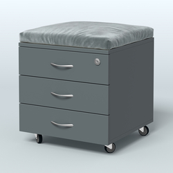 Тумба подкатная Платинум Персонал, цвет белый премиум, Темно-Серый