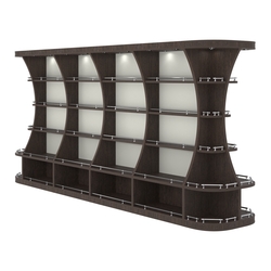 Островной высокий стеллаж ГАРАНТ №5-О с ограничителями, Дуб Венге + Белый