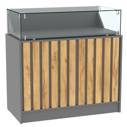 Прилавок серии "Смок" №7, Темно-Серый  + Дуб Золотистый