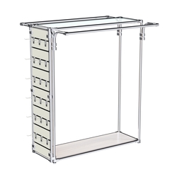 Хромированный стенд-вешало ETD-11 №1-1 (торец-ЭП) с полкой стекло 6мм, Ясень Анкор светлый