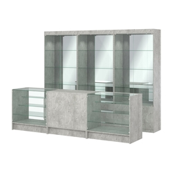 Комплект витрин ЭК-03 и прилавков ЭК-4, Метрополитан Грей