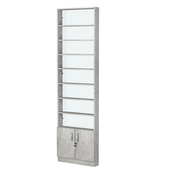 Стеллаж из ДСП с 7-ю полками 100x600 мм серии LEVEL-7 №1-1 (З/C - СТЕКЛО), Метрополитан Грей