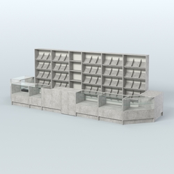 Торговый Островок "Эконом" №6 (12, 6 кв.м), Метрополитан Грей + Белый