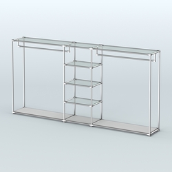 Островная торговая система ХРОМ 3600 мм с поручнями №12, Серый