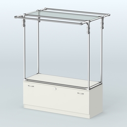 Островная торговая система ХРОМ 1200 мм с тумбами №3, Белый