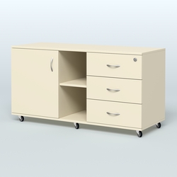 Тумба сервисная правая Киви, цвет светлый дуб, Крем Вайс