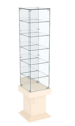 Витрина ДОНЖОН №508 с полками и зеркальной задней стенкой, Крем Вайс