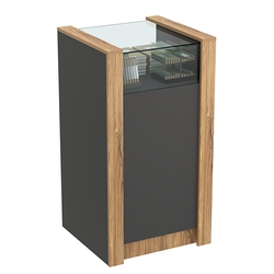 Прилавок из ДСП Модерн №2-600 узкий, Черный + Дуб Канзас коричневый