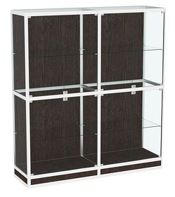 Витрина из профиля №4 (2-ух метровая) (задняя стенка - ДВП), Дуб Венге