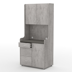 Офисная мини-кухня ЭЛЕГИЯ №4А, Бетон Чикаго светло-серый F186 ST9