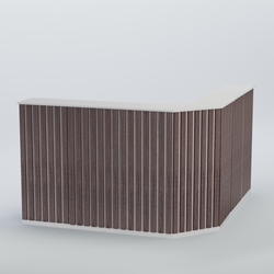 Ресепшен угловой большой серии ПРИЛИВ №5, Ясень Анкор светлый + Ясень Анкор темный