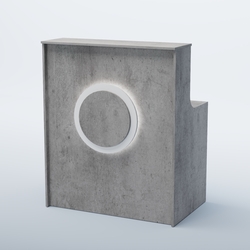 Ресепшен прямоугольный КРУГ №1, Бетон Чикаго светло-серый F186 ST9