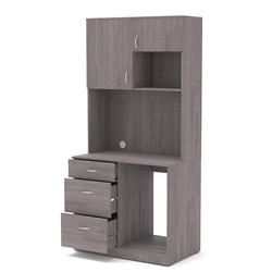 Офисная мини-кухня ПРАКТИК №6, Ясень Анкор темный