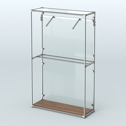 Торговая система ХРОМ (задняя стенка - стекло) 1200 мм с поручнями №4, Орех