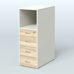 Тумба высокая Стандарт, Белый + Дуб Сонома