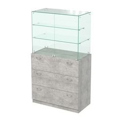 Высокий прилавок с выдвижными ящиками Селена-102, Метрополитан Грей