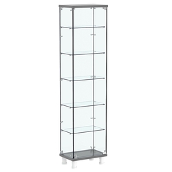 Витрина РОНДО №1-3 на ножках (задняя стенка стекло), Антрацит