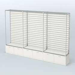 Торговая система ХРОМ (задняя стенка - Экономпанель) №10 с тумбами Т-15, Белый